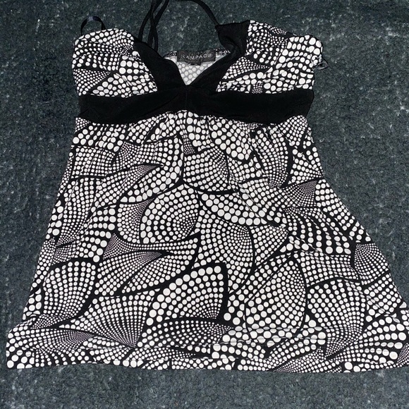 Cute Y2K white and black halter - Picture 1 of 5